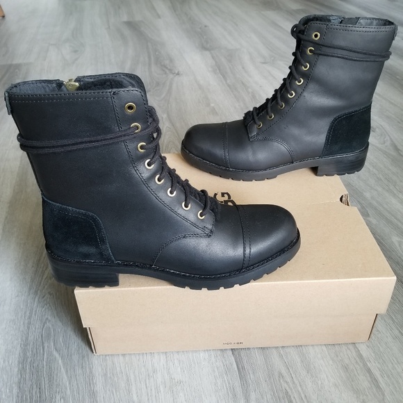 UGG Kilmer Exposed Fur Water-resistant Leather Boo - Picture 2 of 7